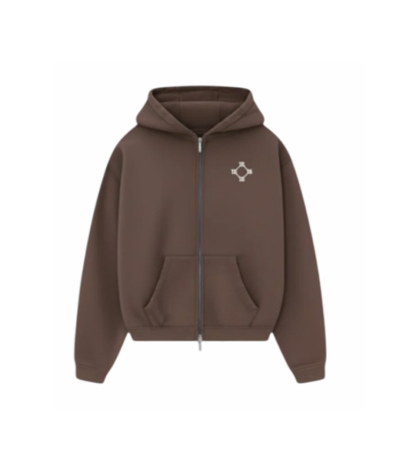 BROWN LOGO ZIPPER