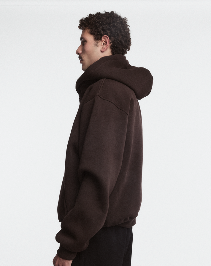 BROWN LOGO ZIPPER